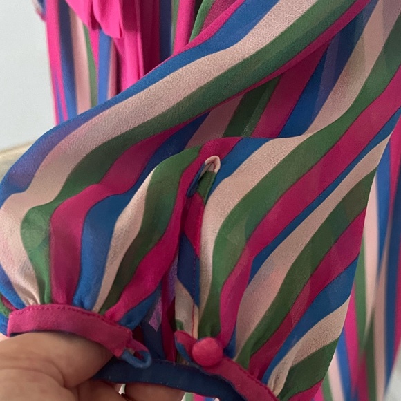 Boden PETITE Dress Pink Striped Bow Belt Size 10 petite - Picture 7 of 7